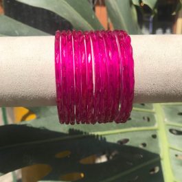Jewels Of Nepal Plain Glass Cut Patterned Bangles For Women x 12 PCS