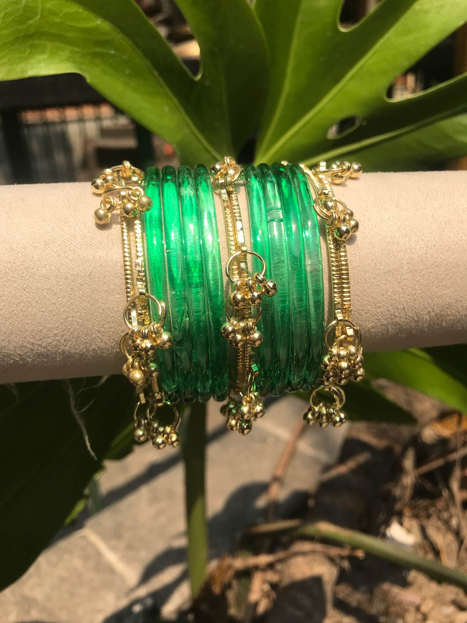 Jewels Of Nepal Jelly & Golden Kashmiri Bangles Sets For Women - Image 4