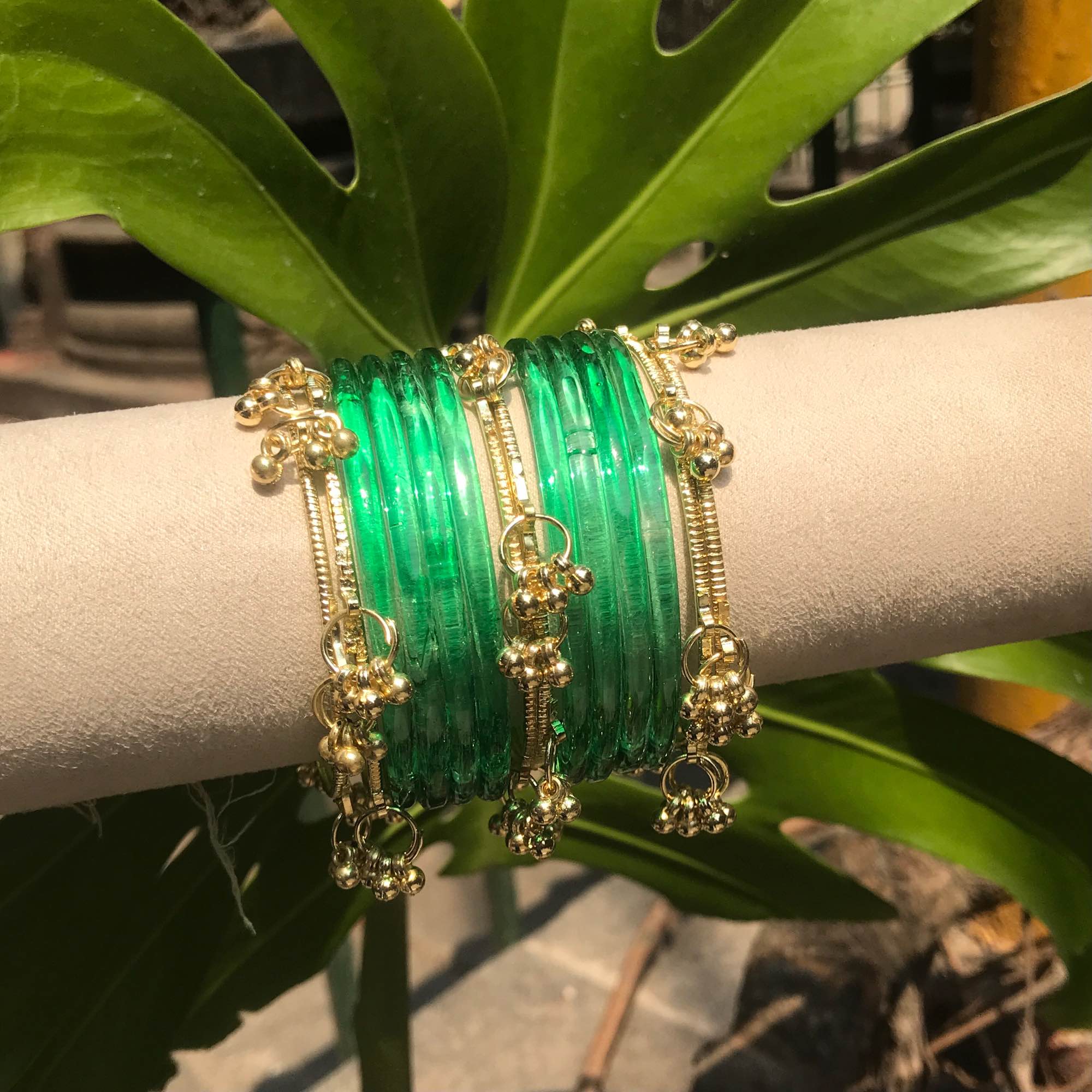 Jewels Of Nepal Jelly & Golden Kashmiri Bangles Sets For Women - Image 5