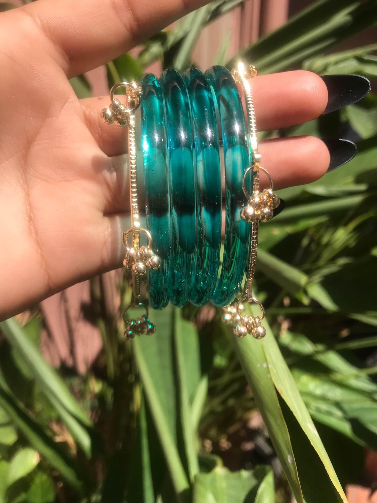 Jewels Of Nepal Jelly Glass Bangles And Kashmiri Bangle Sets For Women - Image 3