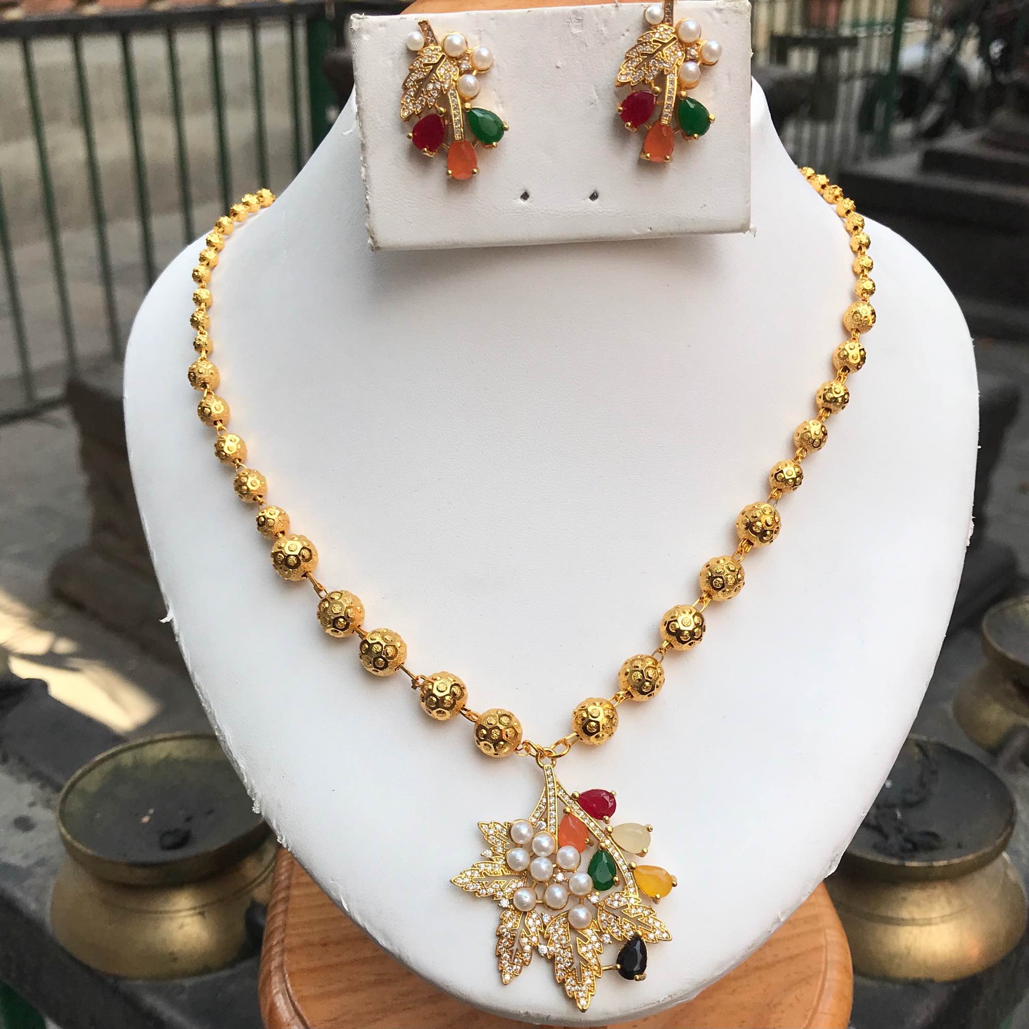 Jewels Of Nepal Gold Plated Long Mala Necklace For Women - Image 2