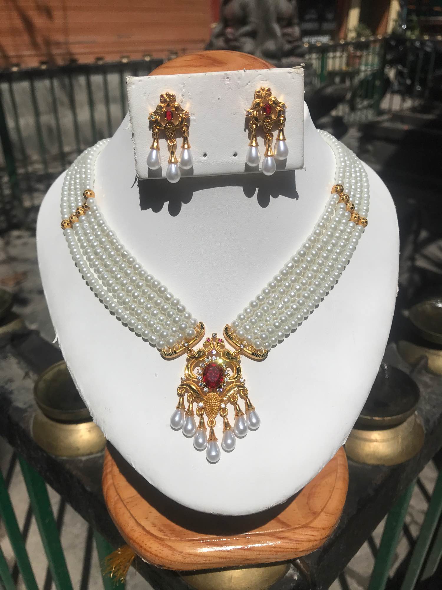 Jewels Of Nepal High Gold Plated Necklace & Pendant’s Sets For Women - Image 3