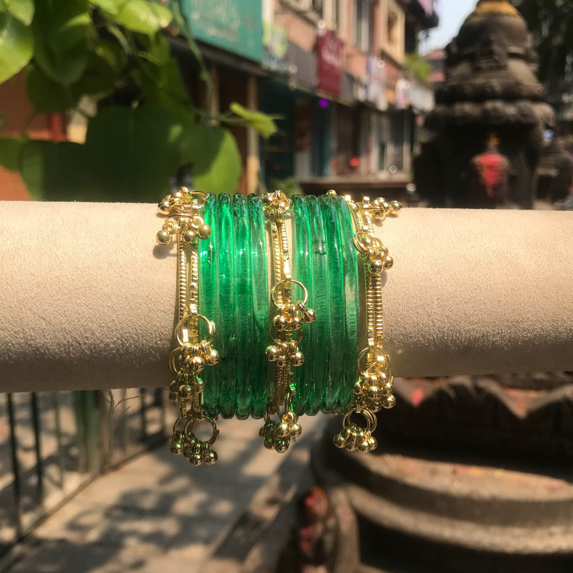 Jewels Of Nepal Jelly & Golden Kashmiri Bangles Sets For Women - Image 3