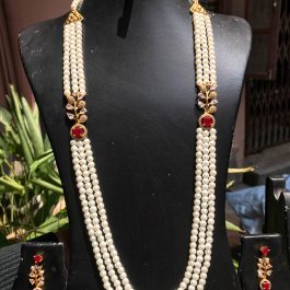 Jewels Of Nepal Ruby And Moti Paired Long Necklace Sets For Women