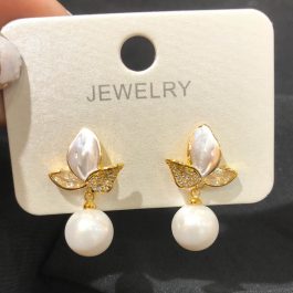 Jewels Of Nepal Butterfly Pearl Korean Drop Earring For Women