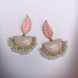 Jewels Of Nepal Pearl Beads Kundan Drop Earrings For Women