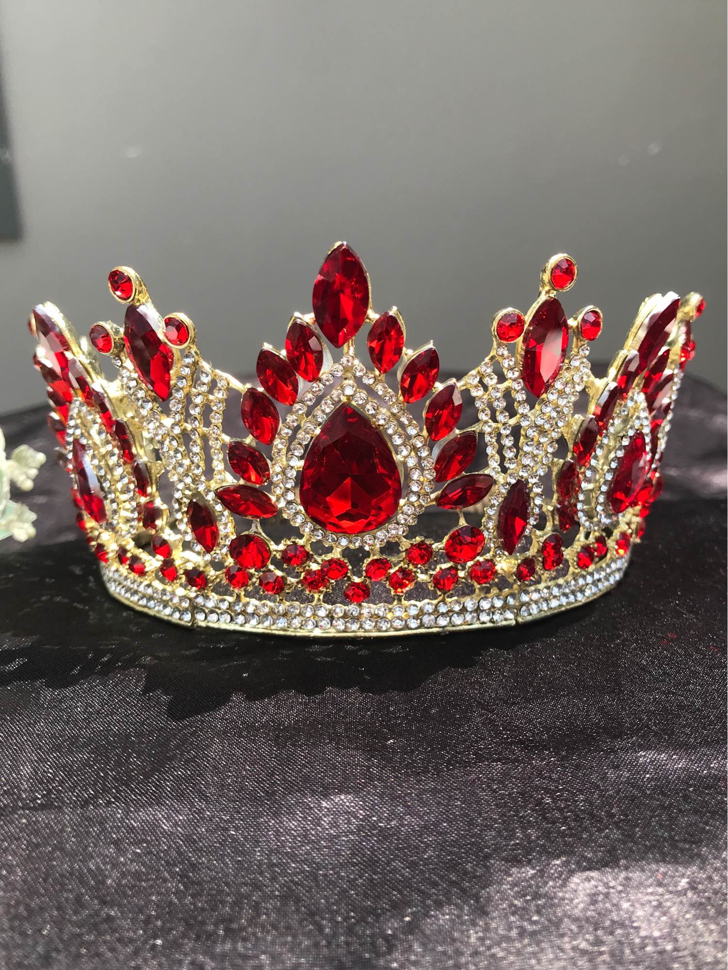 Red & Gold Tall Tiara.And Crowns Wedding, Birthday,For Women - Image 4
