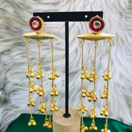 Jewels Of Nepal Brass Long Kashmiri Jhumka Earrings For Women