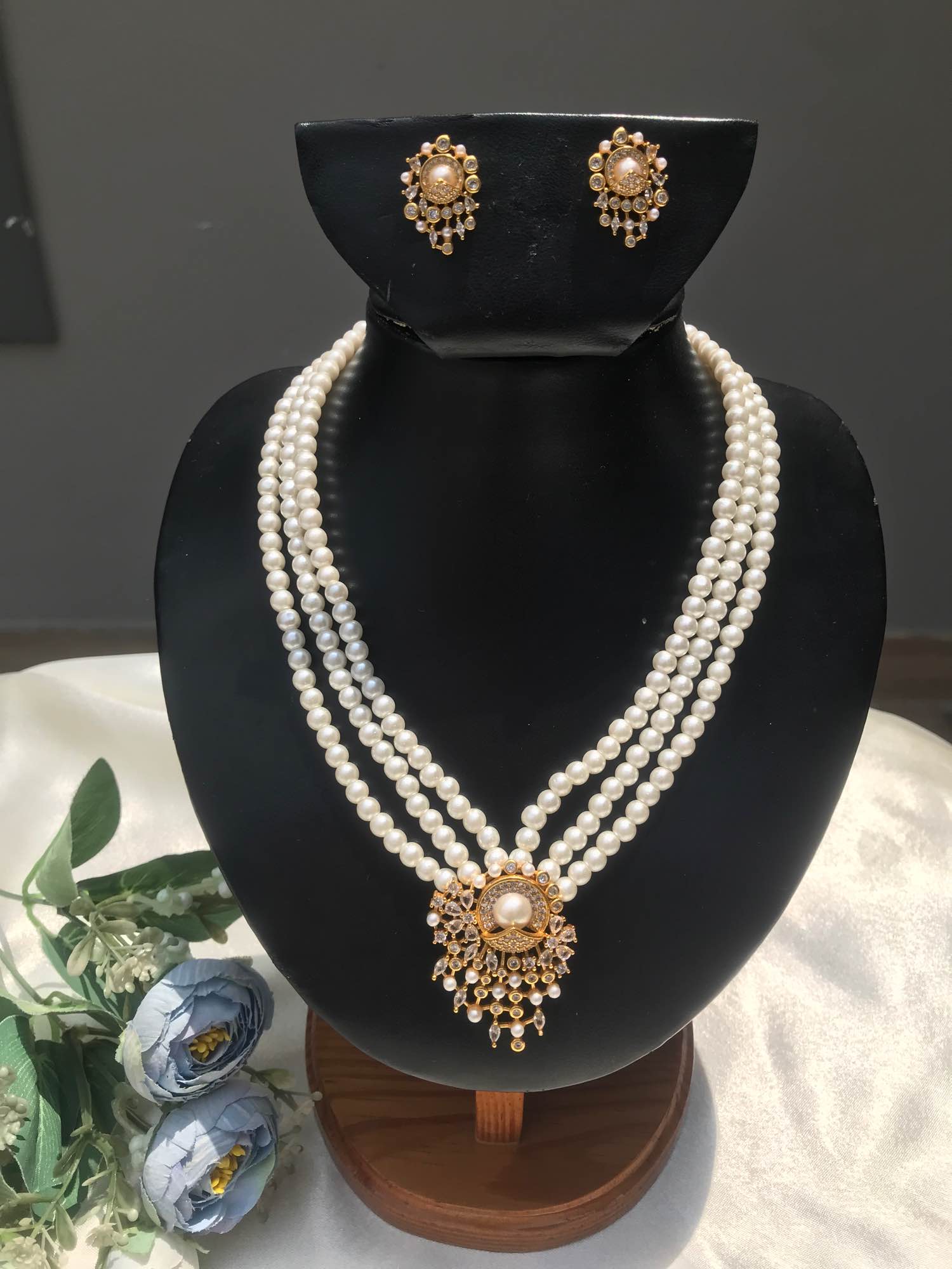 Jewels Of Nepal Gold Plated And Moti Paired Necklace Sets For Womens - Image 4