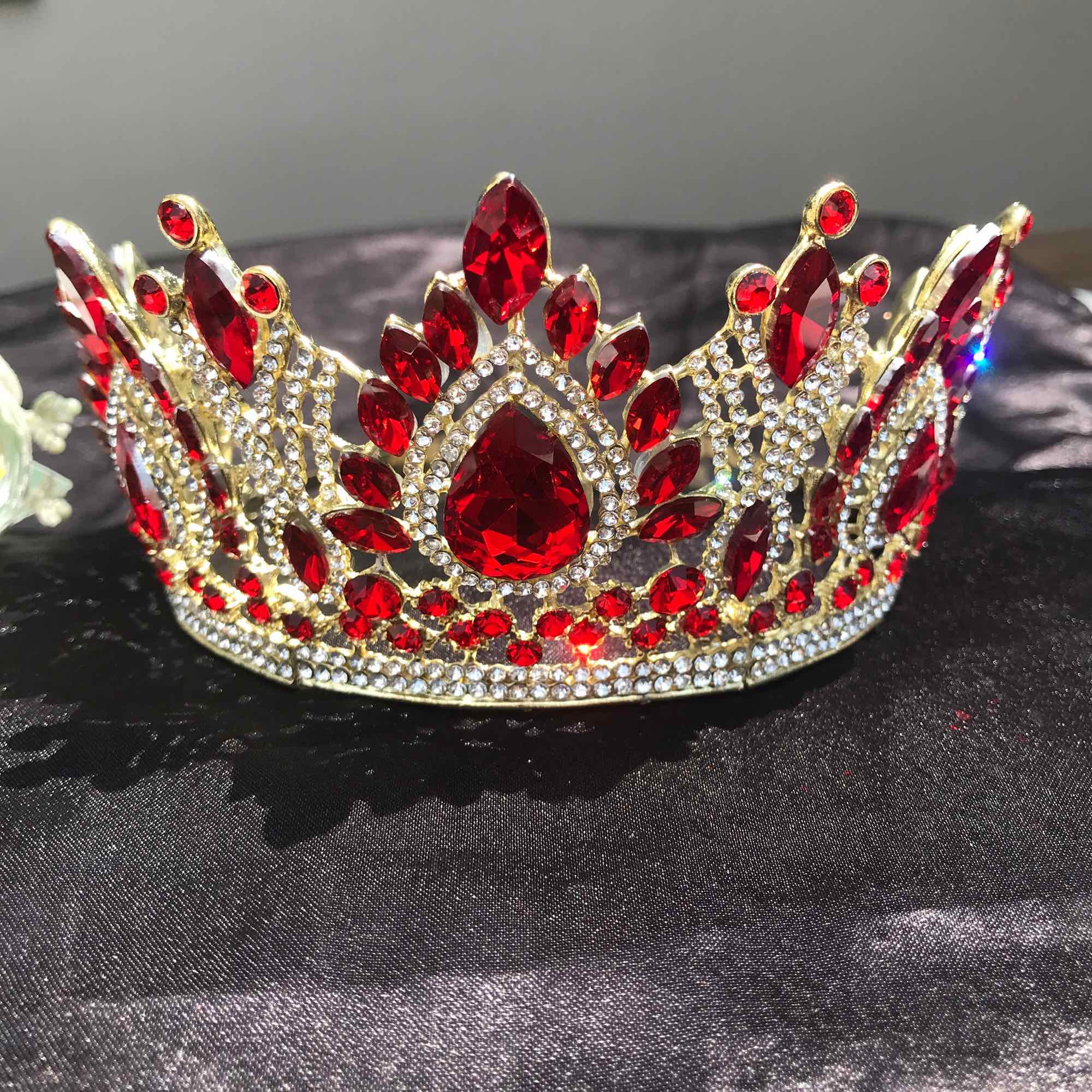 Red & Gold Tall Tiara.And Crowns Wedding, Birthday,For Women - Image 5