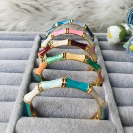 Jewels Of Nepal Stainless Steel Adjustabl Jewels Of Nepal Stainless Steel Adjustable Bamboo Bangles/Bracelet for Women e Bamboo Bangles for Women