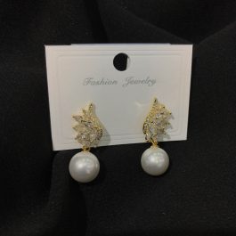 Jewels Of Nepal Angel Wing Pearl Drop Korean’s Earring For Women