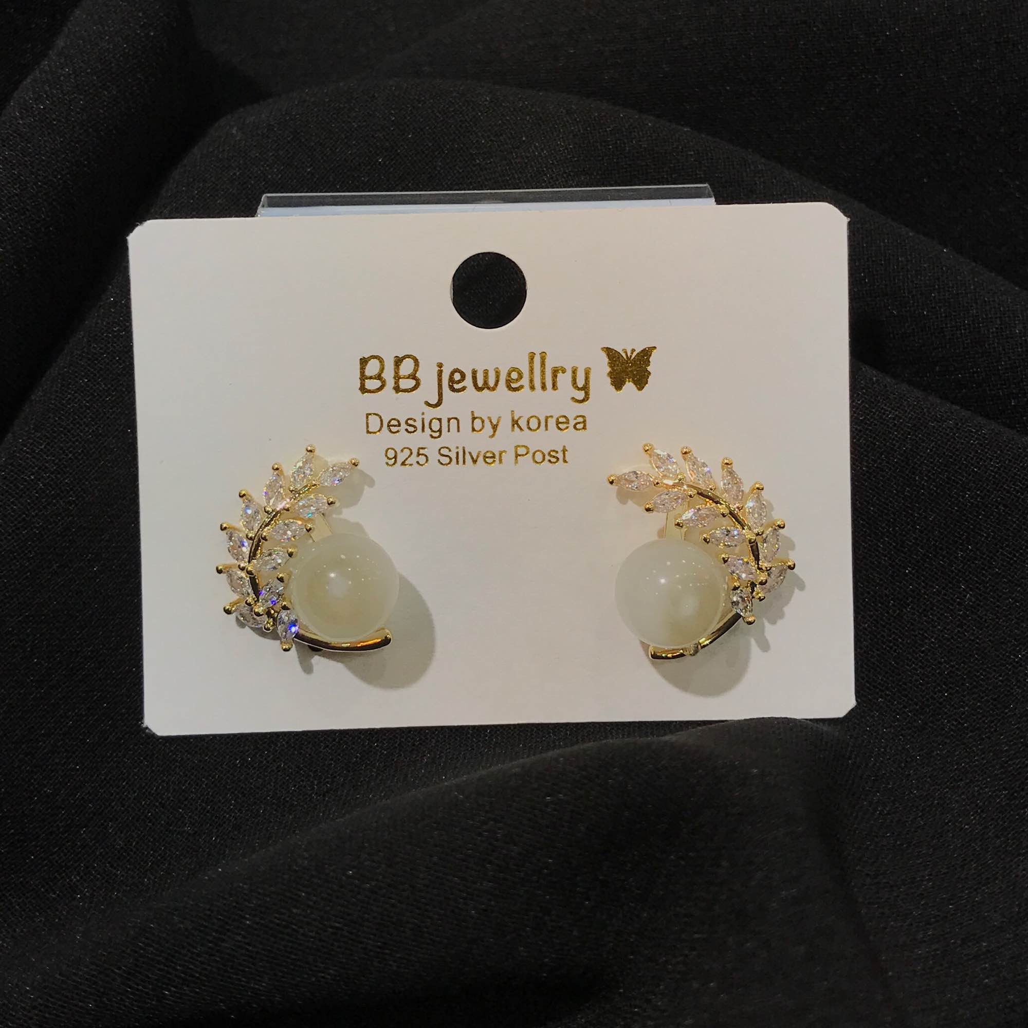 Jewels Of Nepal Pearl Half Hoop korean Earring’s For Women - Image 2