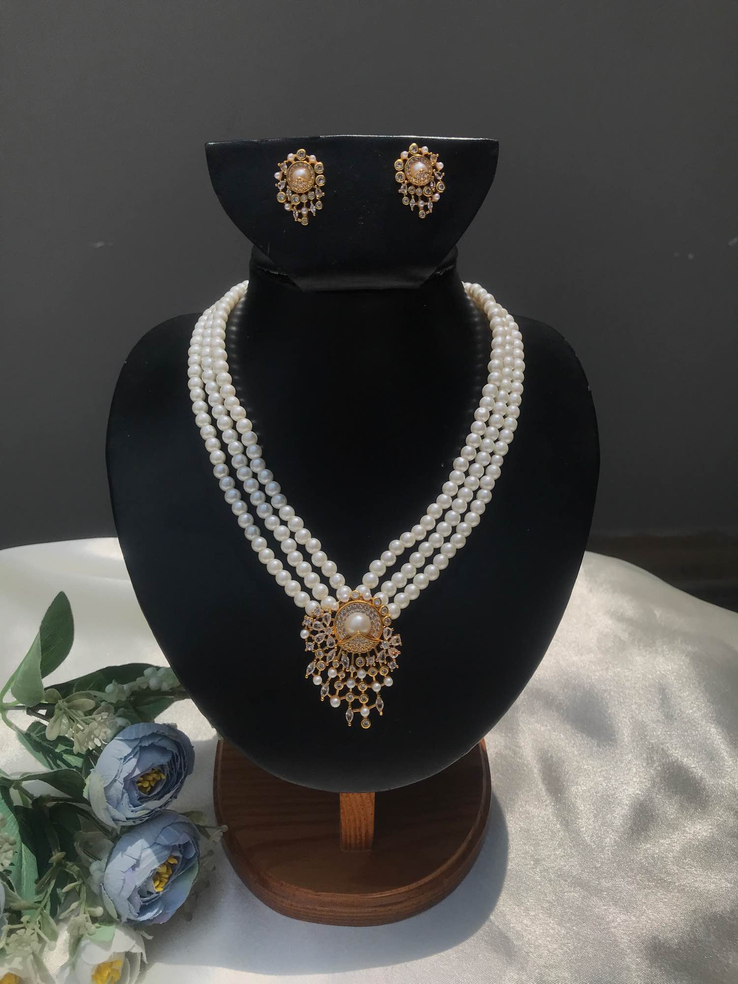 Jewels Of Nepal Gold Plated And Moti Paired Necklace Sets For Womens - Image 3