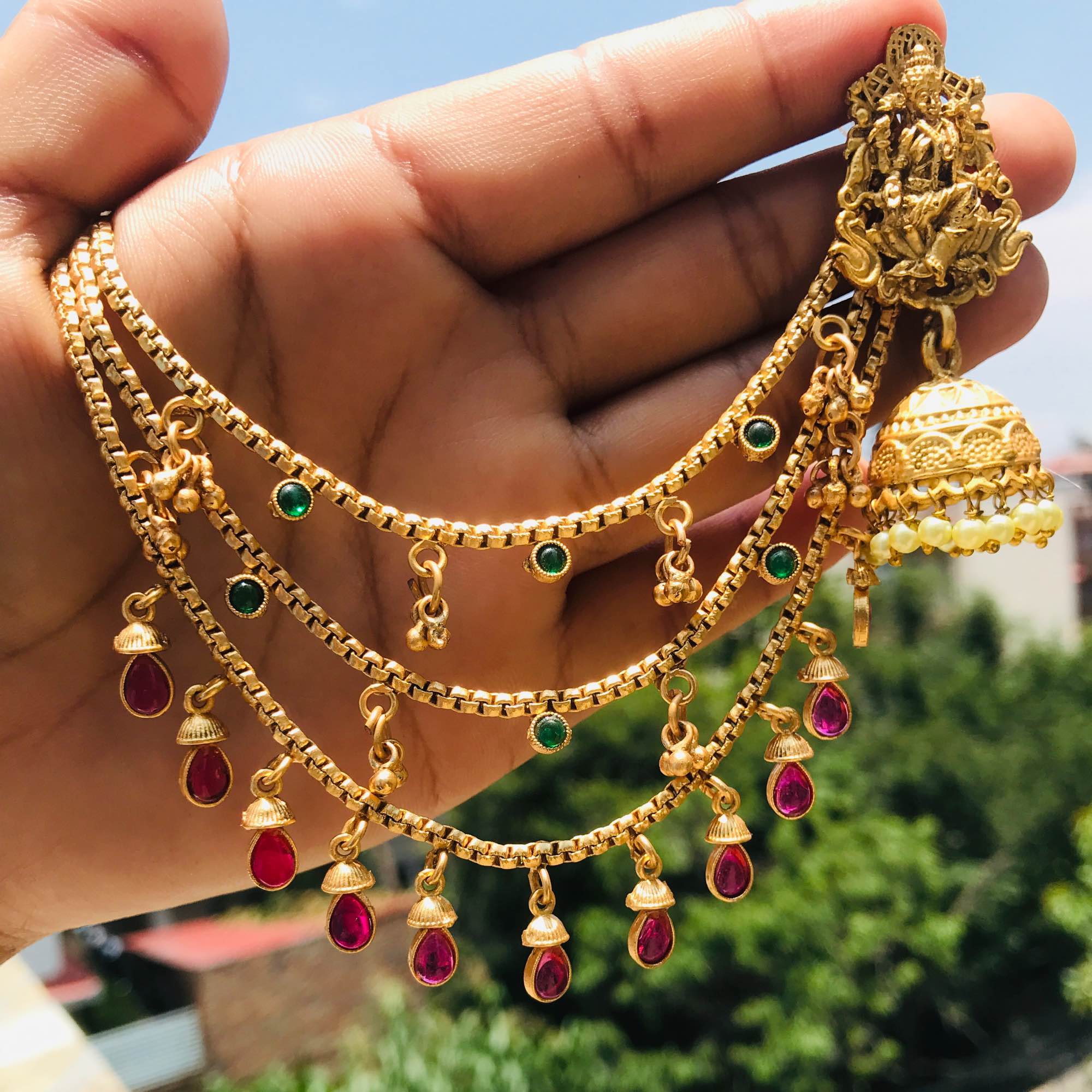 Jewels Of Nepal Gold Plated Bahubali Jhumka For Women
