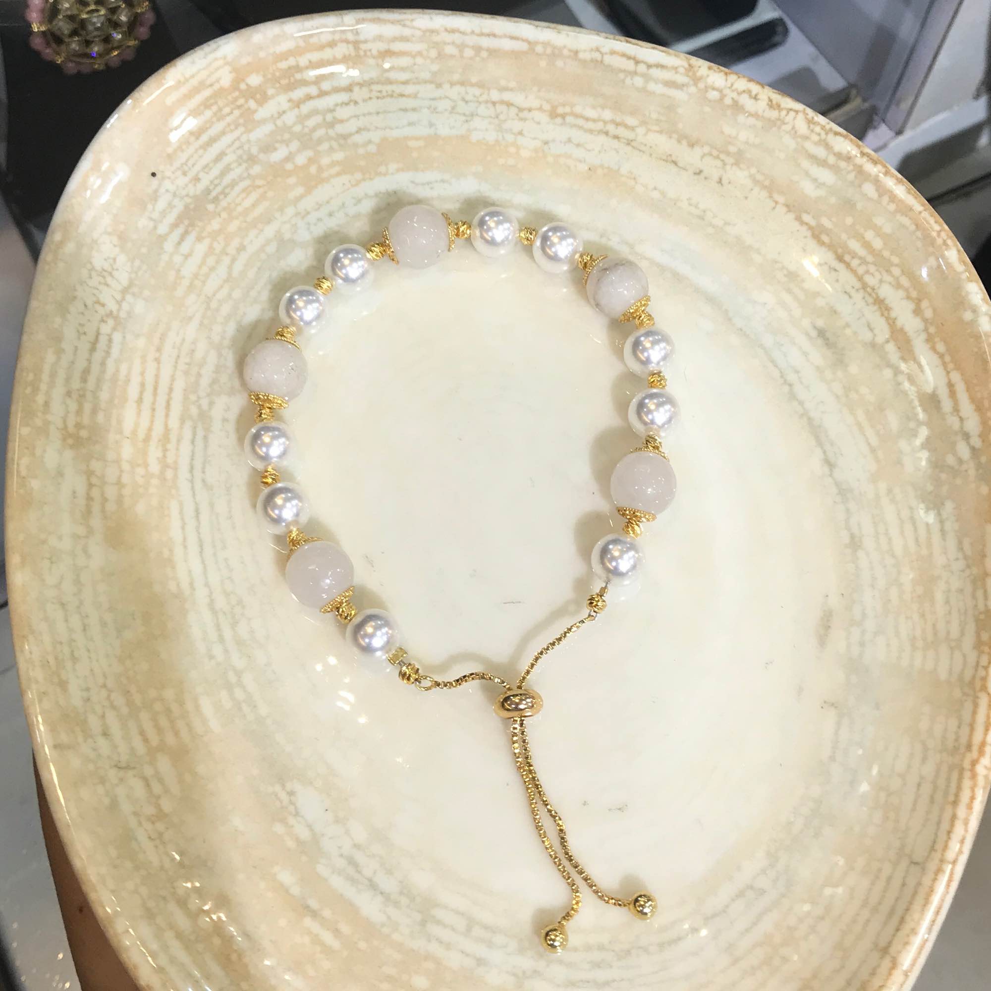 Jewels Of Nepal Gold Plated Pearl Bracelet For Women - Image 5