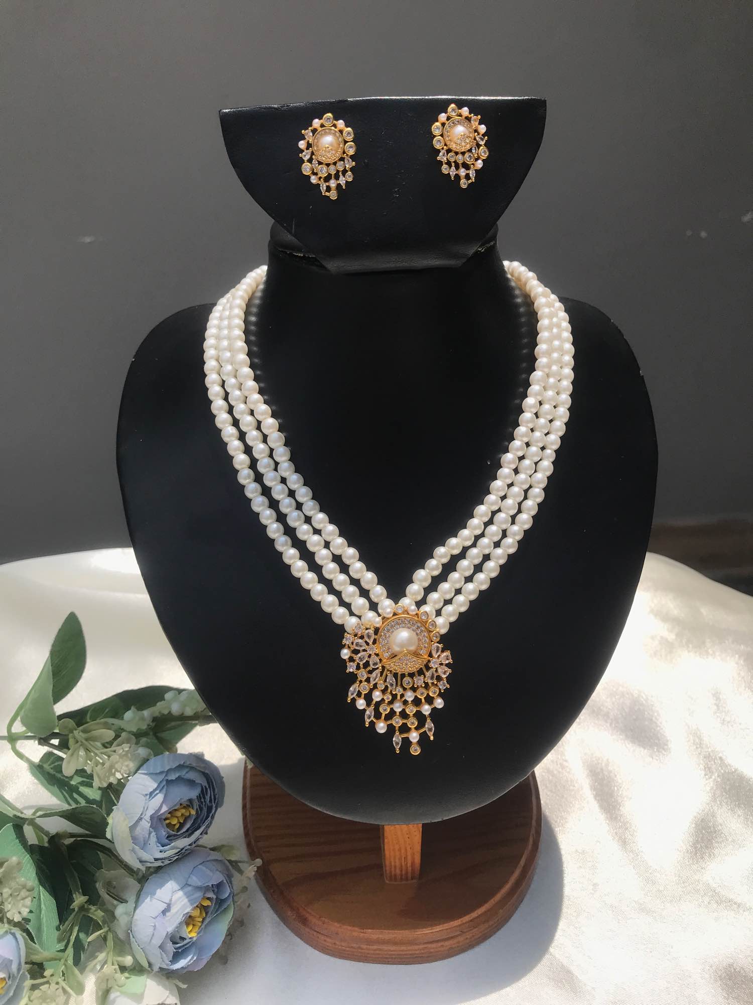 Jewels Of Nepal Gold Plated And Moti Paired Necklace Sets For Womens