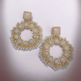 Jewels Of Nepal New Design Moti Faux Drop Earrings For Women