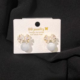 Jewels Of Nepal Floral Pearl Drop Korean Earring For Women
