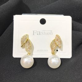 Jewels Of Nepal Leaf pearl Drop Korean Earring’s For Women