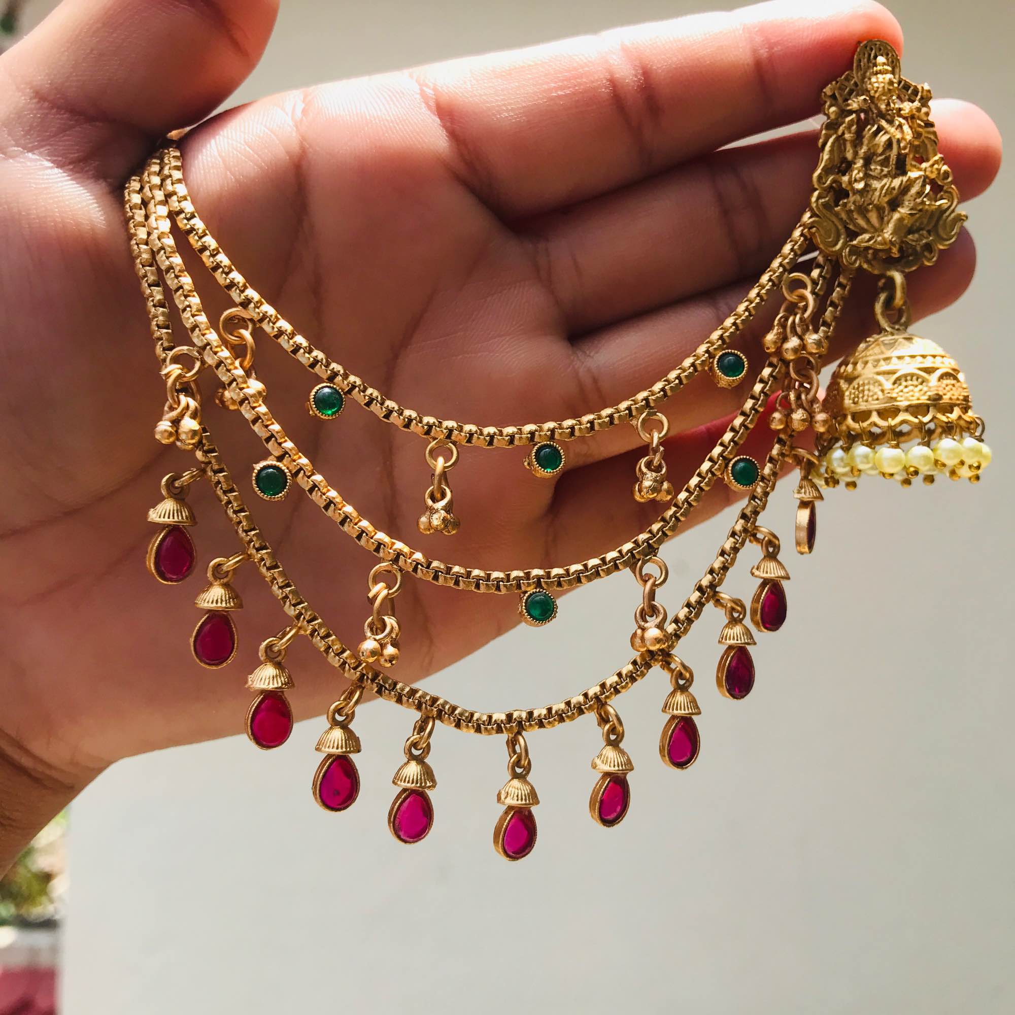 Jewels Of Nepal Gold Plated Bahubali Jhumka For Women - Image 2
