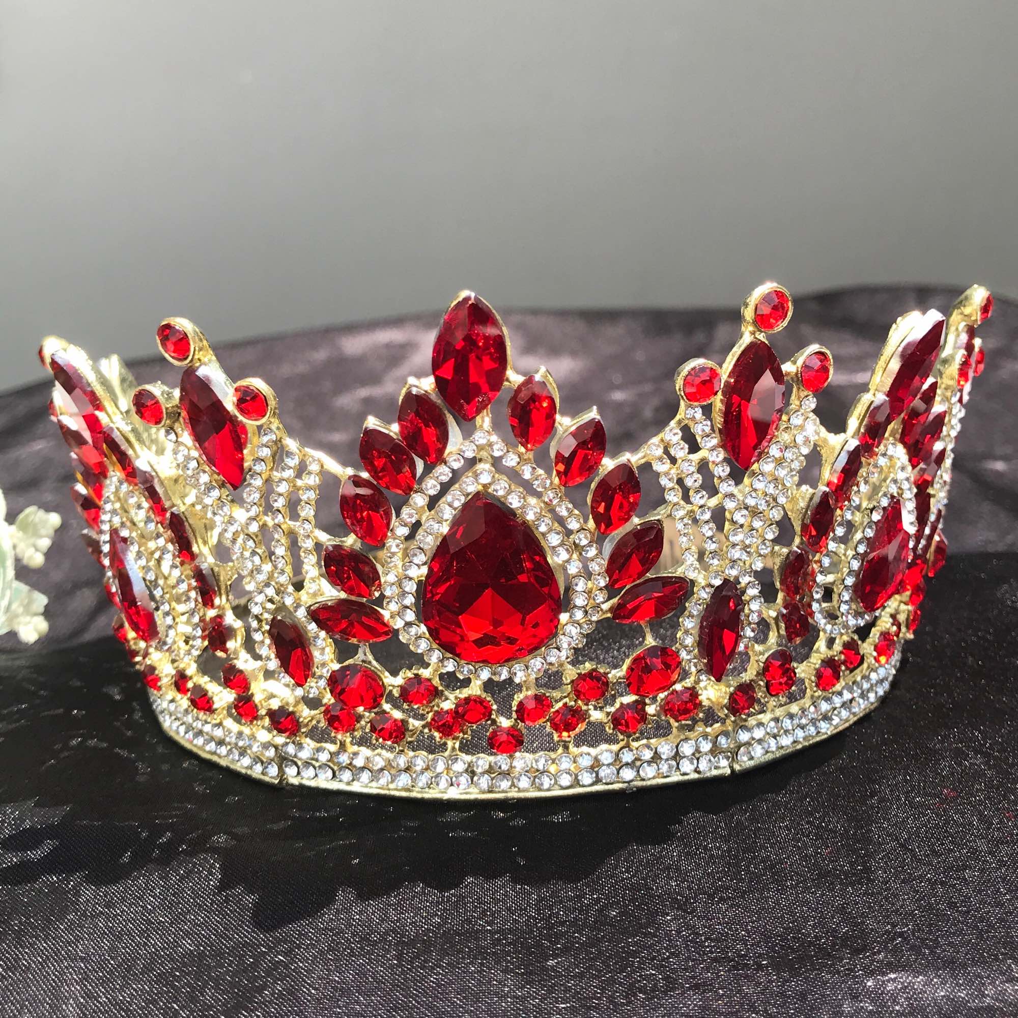 Red & Gold Tall Tiara.And Crowns Wedding, Birthday,For Women - Image 7