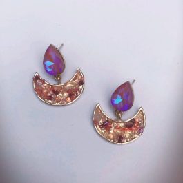 Jewels Of Nepal Korean Style Crystal Moon Earring For Women
