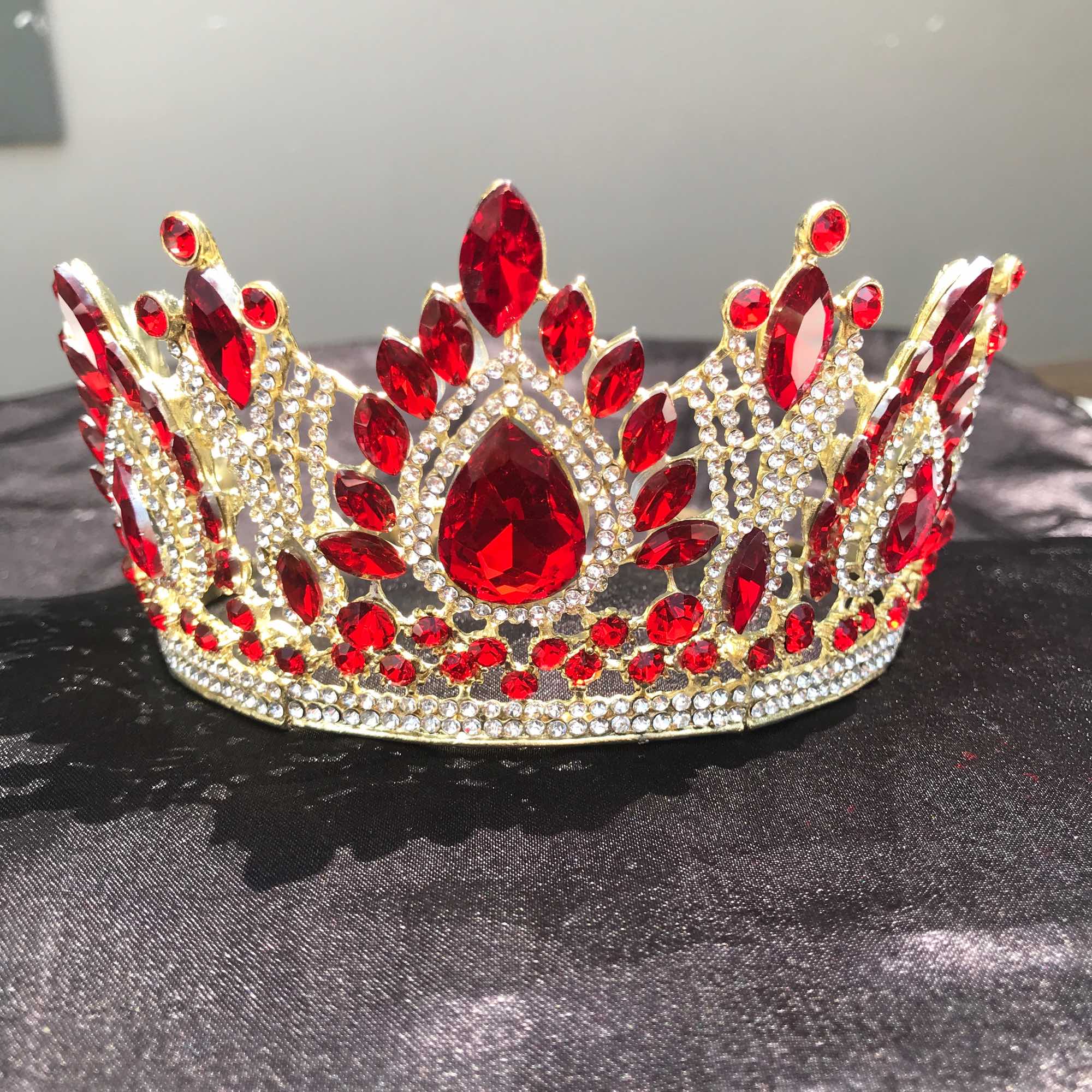 Red & Gold Tall Tiara.And Crowns Wedding, Birthday,For Women - Image 8