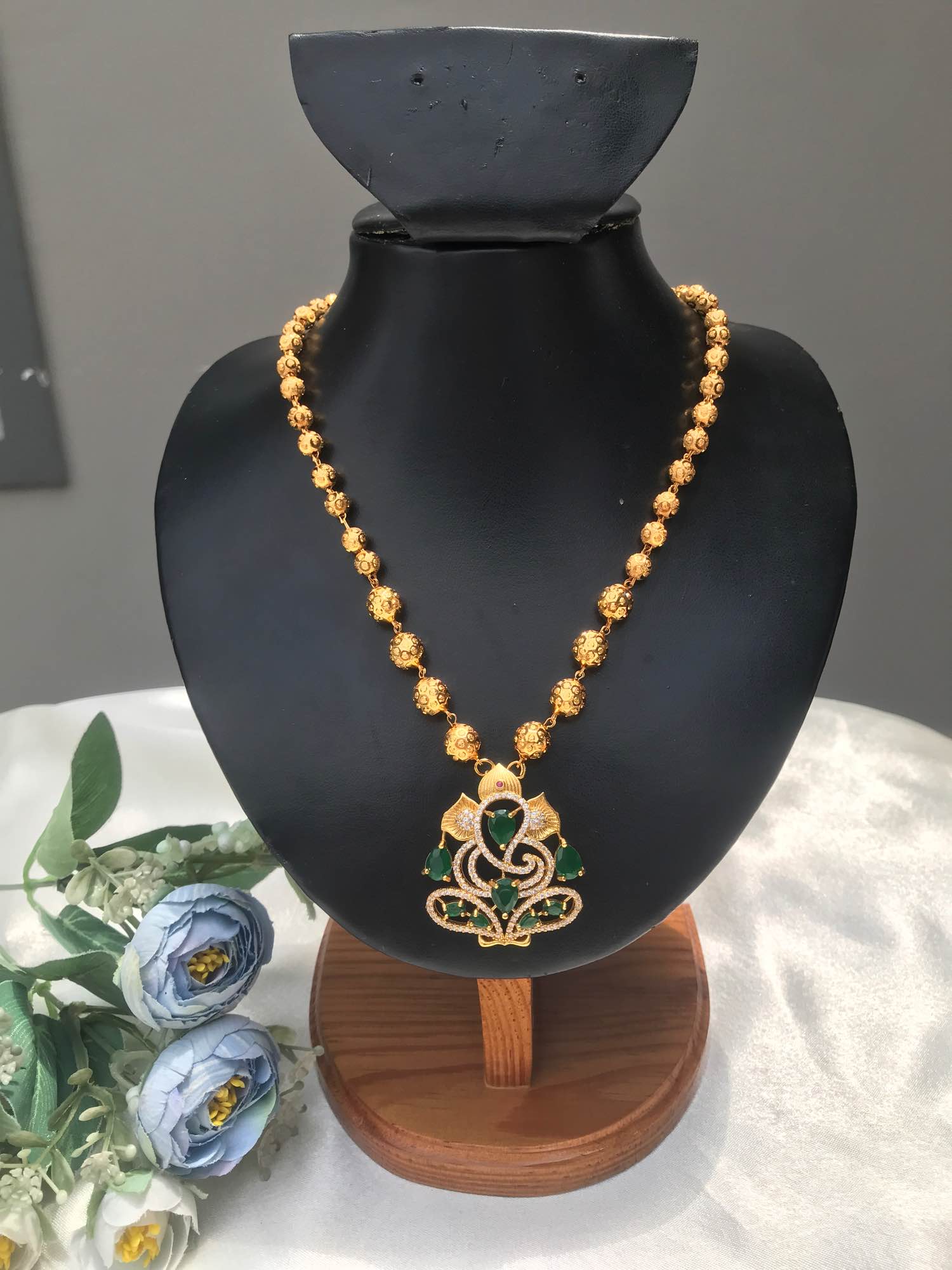 Jewels Of Nepal Long Gold Plated And Ruby Beaded Necklace For Women - Image 3