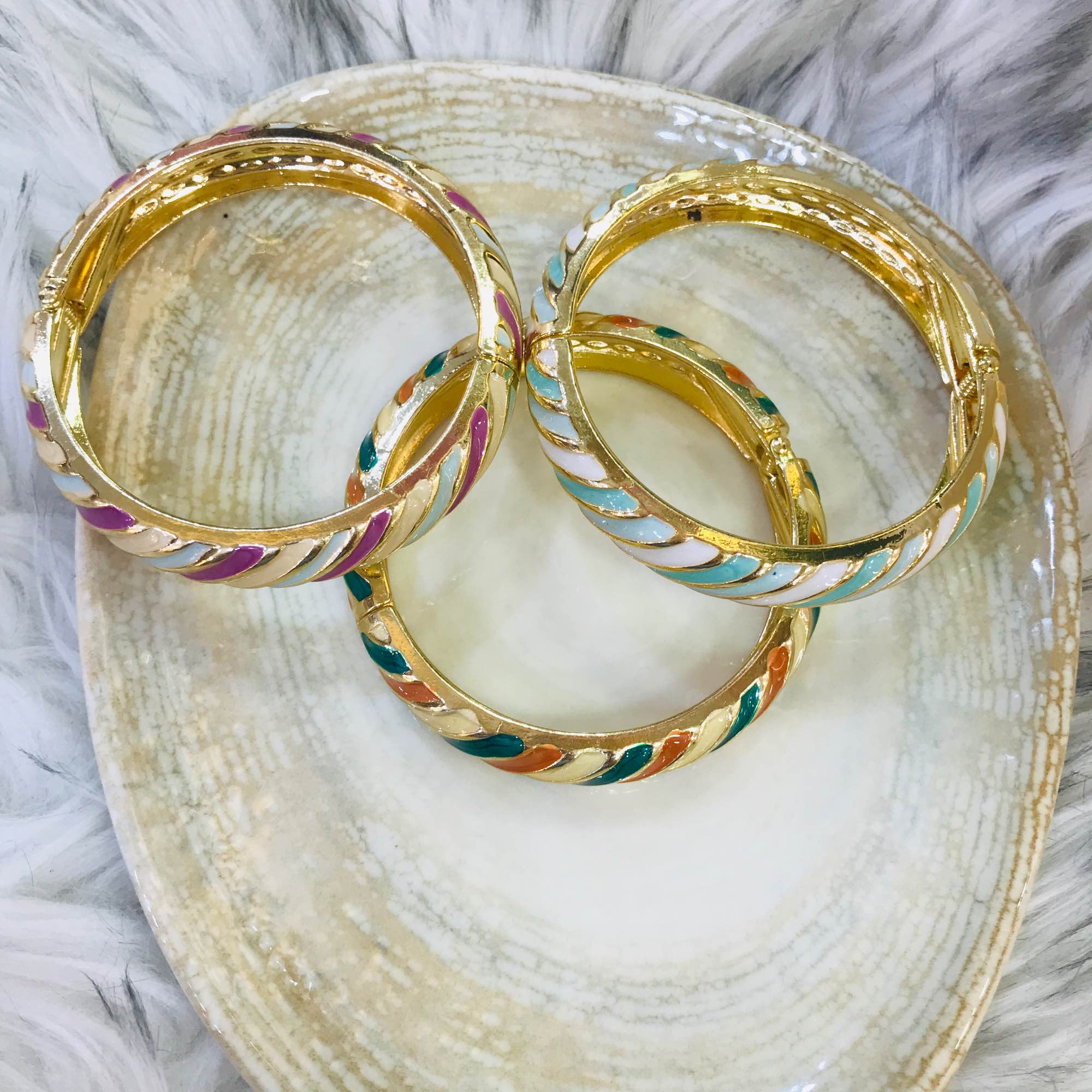Jewels Of Nepal Stainless Steel Adjustable Bamboo Bangles For Women - Image 2