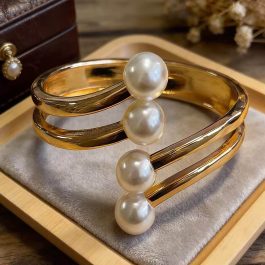 Jewels Of Nepal New Stainless Steel Pearl Bracelet For Women