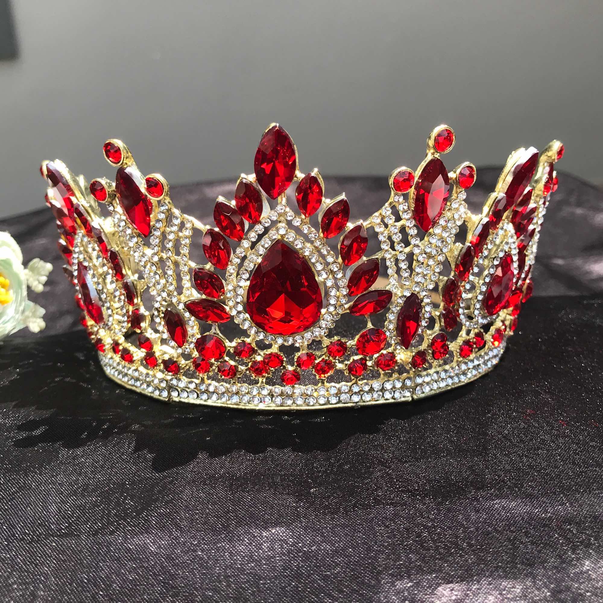 Red & Gold Tall Tiara.And Crowns Wedding, Birthday,For Women - Image 6
