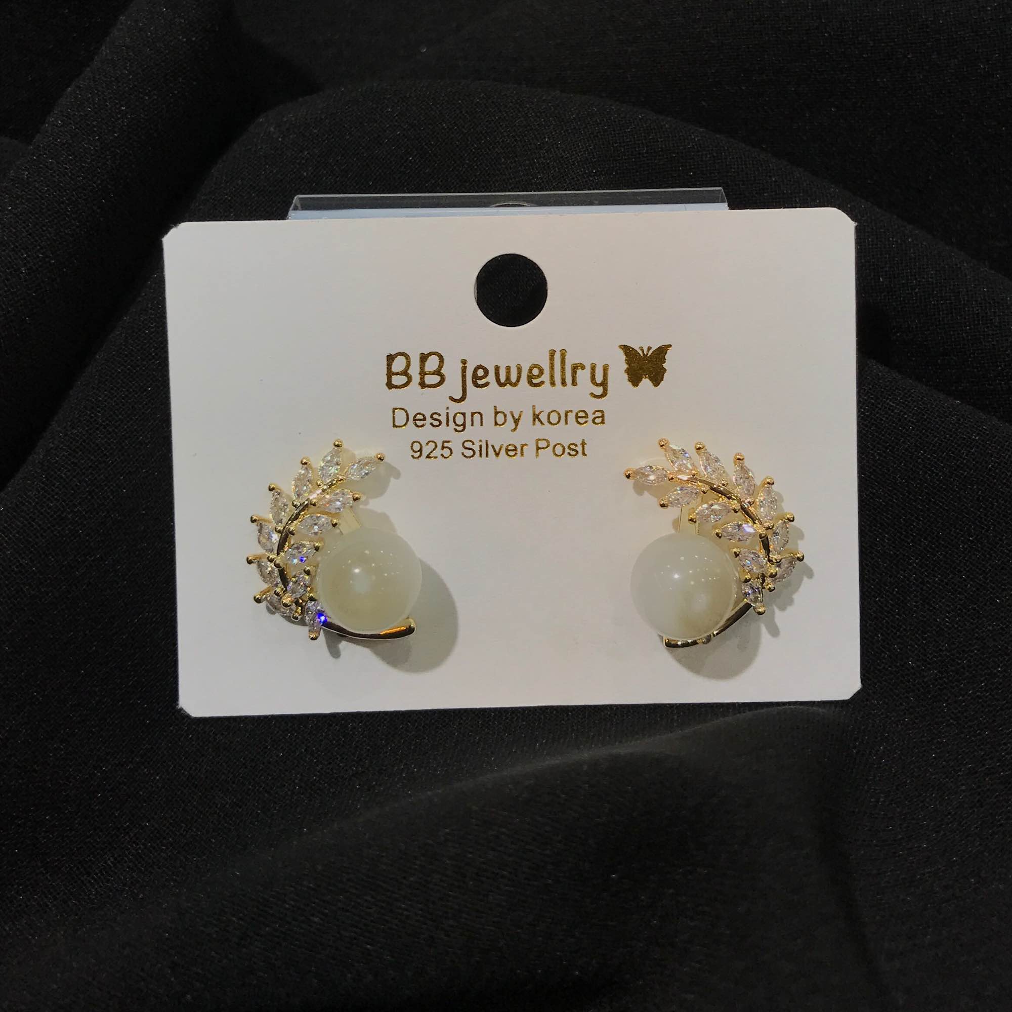 Jewels Of Nepal Pearl Half Hoop korean Earring’s For Women