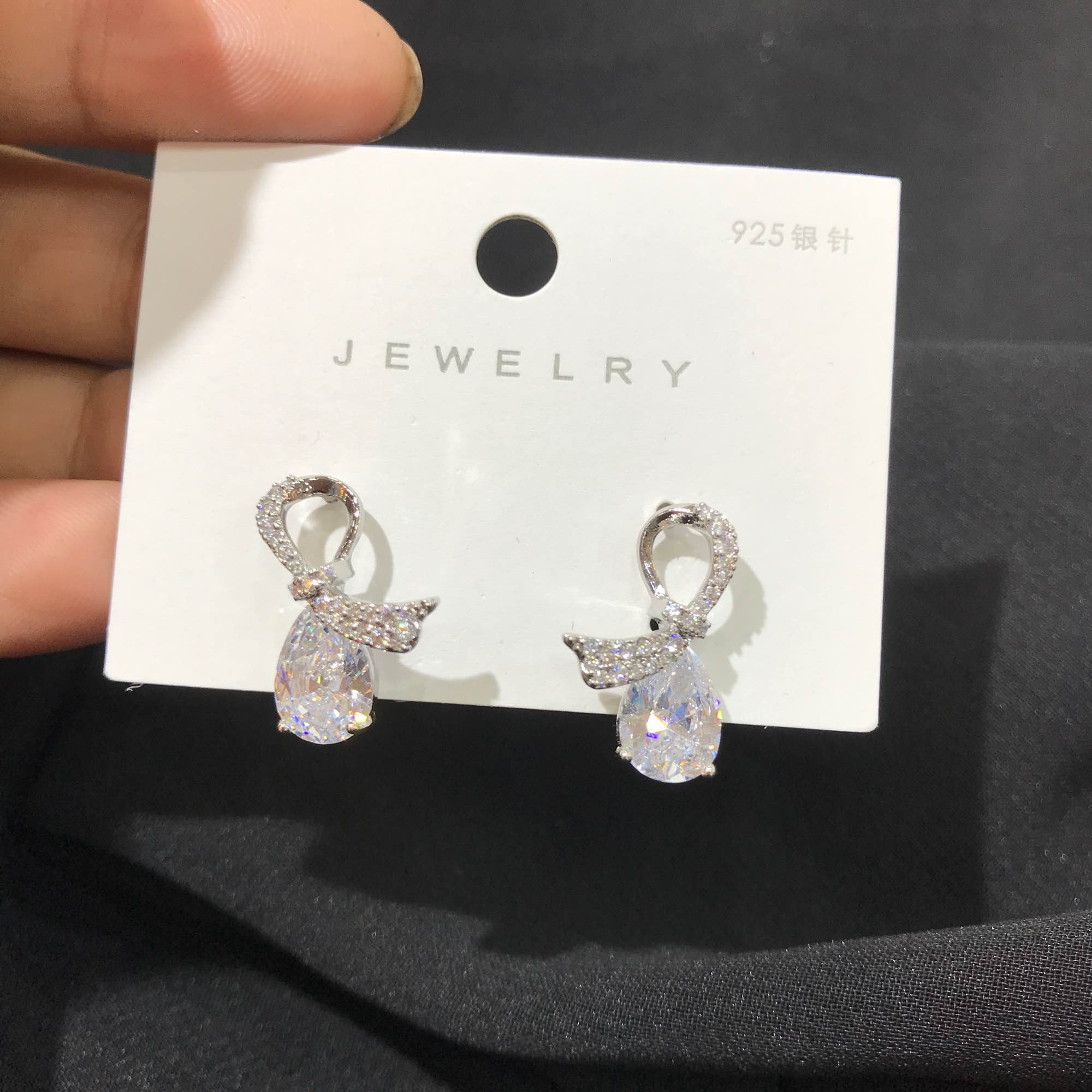 Jewels Of Nepal AAA Cubic Zirconia (CZ) Stone korean Drop Earring For Women - Image 3