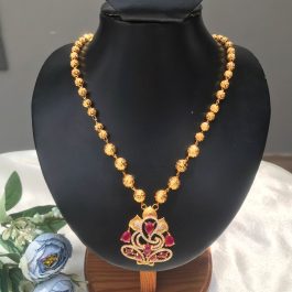 Jewels Of Nepal Long Gold Plated And Ruby Beaded Necklace For Women