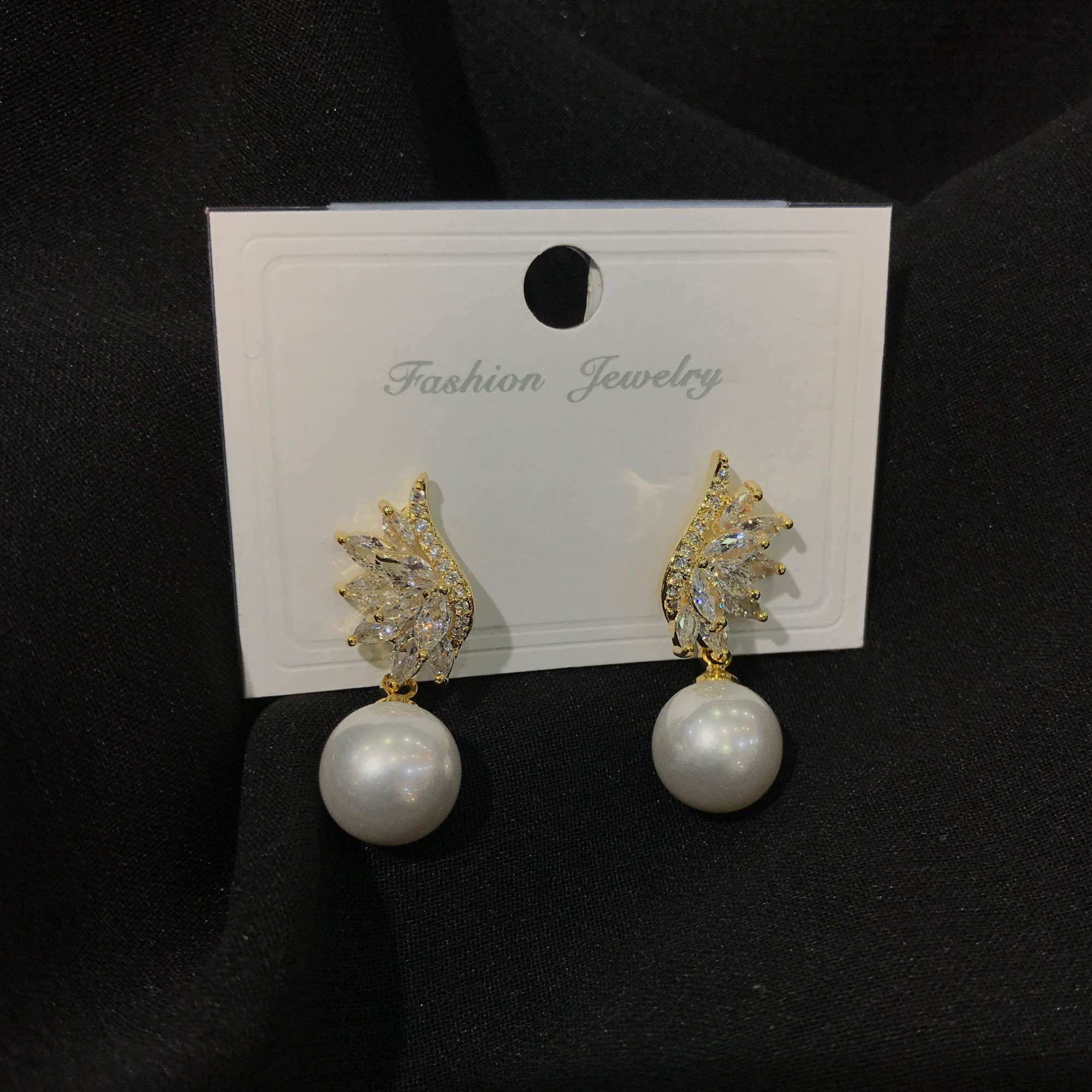 Jewels Of Nepal Angel Wing Pearl Drop Korean’s Earring For Women - Image 2