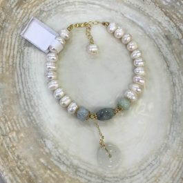 Jewels Of Nepal Original Pearl Stainless Steel Bracelet For Women