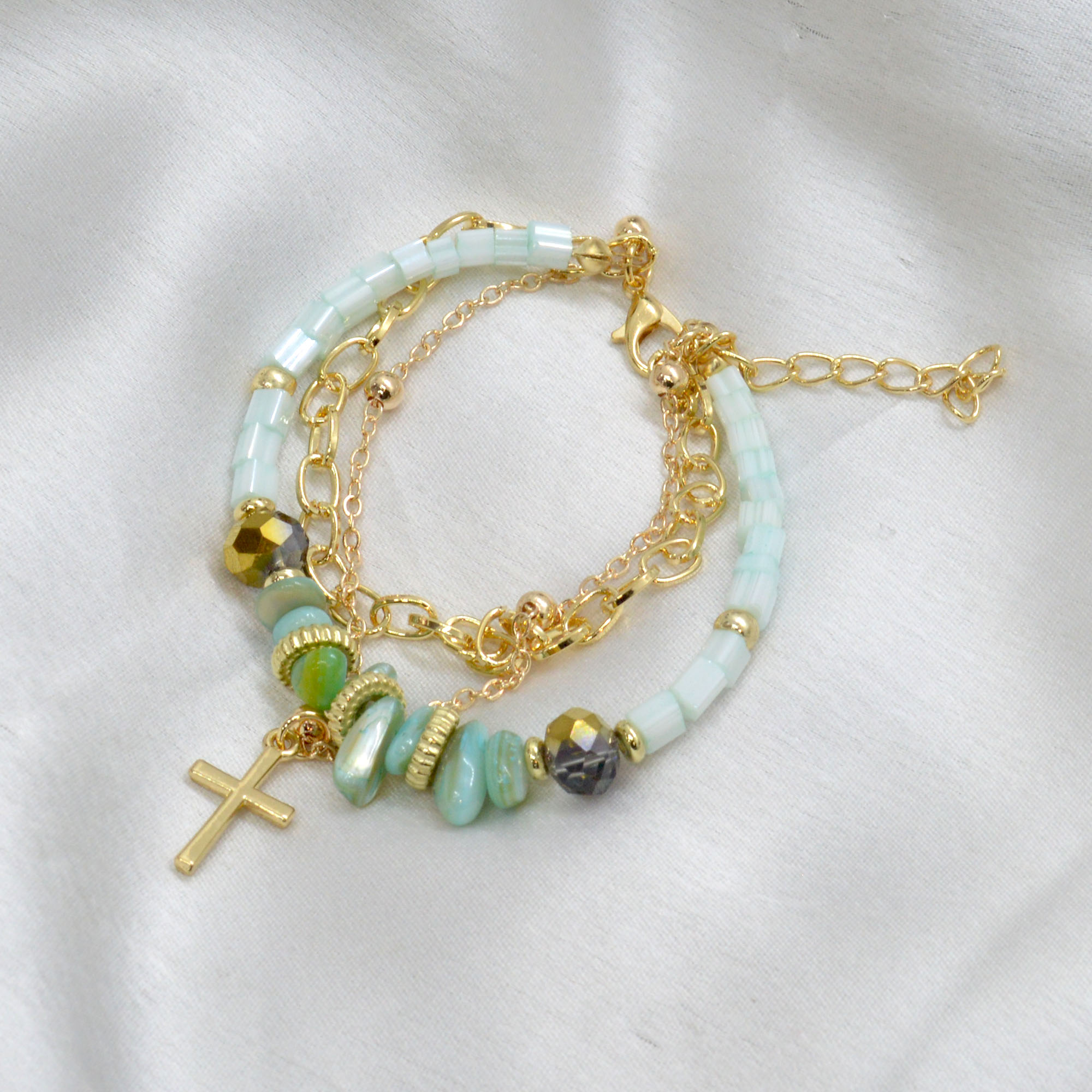 Jewels of Nepal Beads Beaded Chain Layered Adjustable Bracelet for Women - Image 6