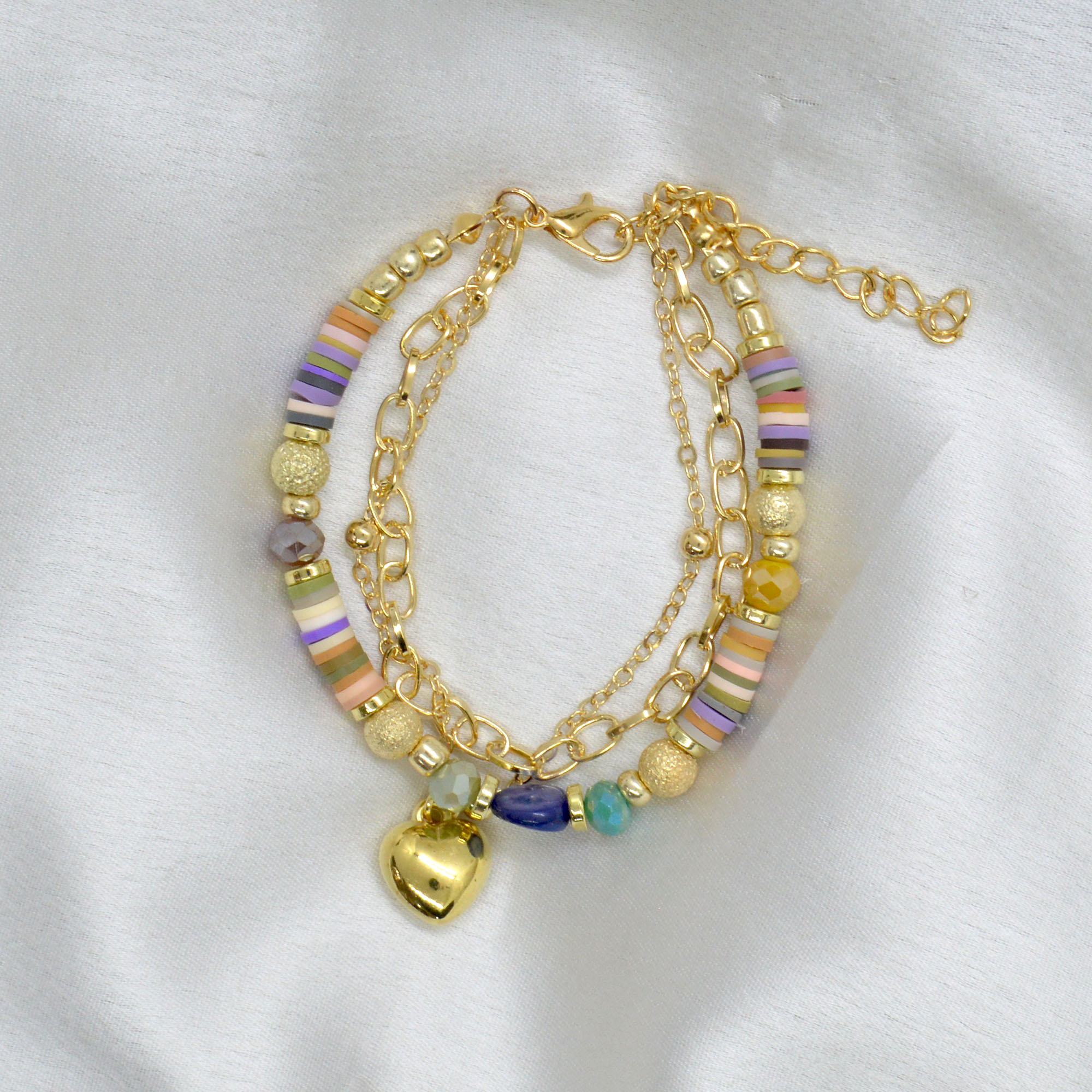 Jewels of Nepal Beads Beaded Chain Layered Adjustable Bracelet for Women - Image 3