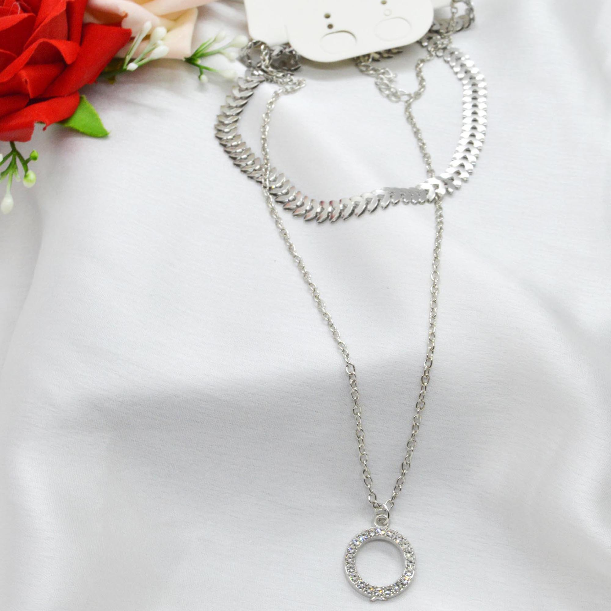 Jewels of Nepal Circular Pendant Layered Choker Necklace / Chain for Women - Image 2