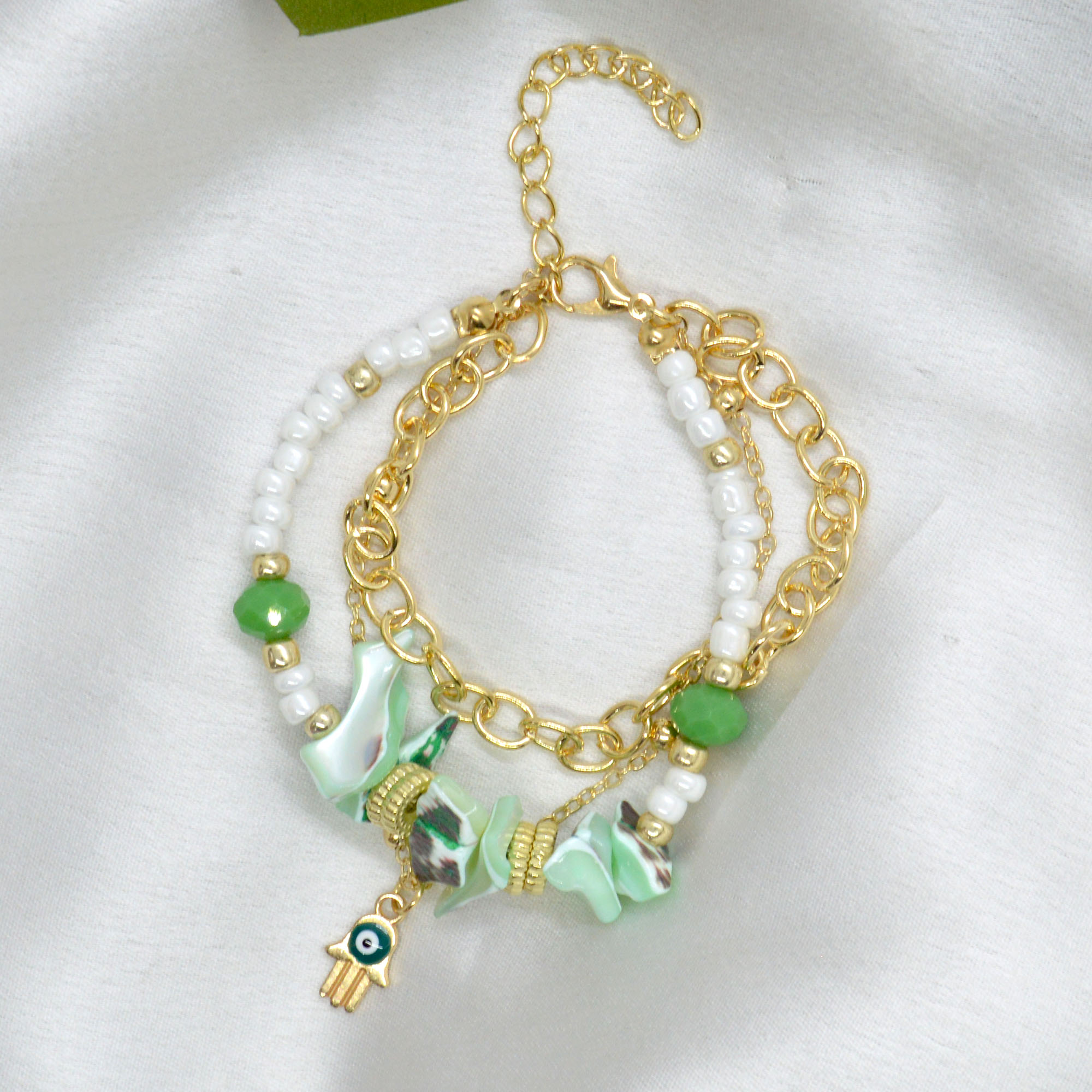 Jewels of Nepal Beads Beaded Chain Layered Adjustable Bracelet for Women - Image 2