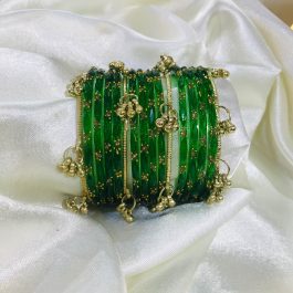 Jewels Of Nepal Shrawan Special Green Kashmiri Bangles Sets For Women