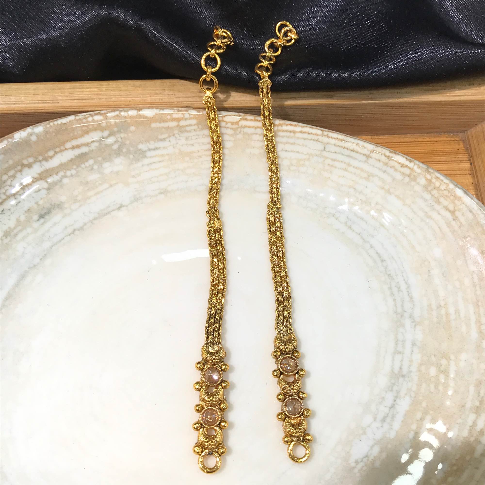 Jewels Of Nepal Antique Gold & Rose Gold Kaan Chain For Women - Image 3