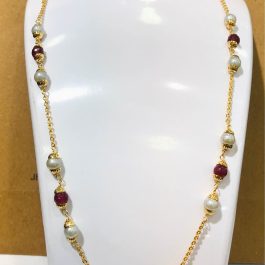 Jewels Of Nepal Pearl Beaded Chain Necklace / Mala For Women