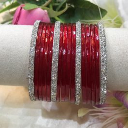 Jewels Of Nepal Metal Bangles 4pcs/ Glass Bangles 12Pcs Sets For Women