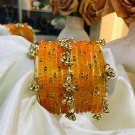 Jewels Of Nepal Shrawan Special Yello Glass And kashmiri Bangles sets for Women