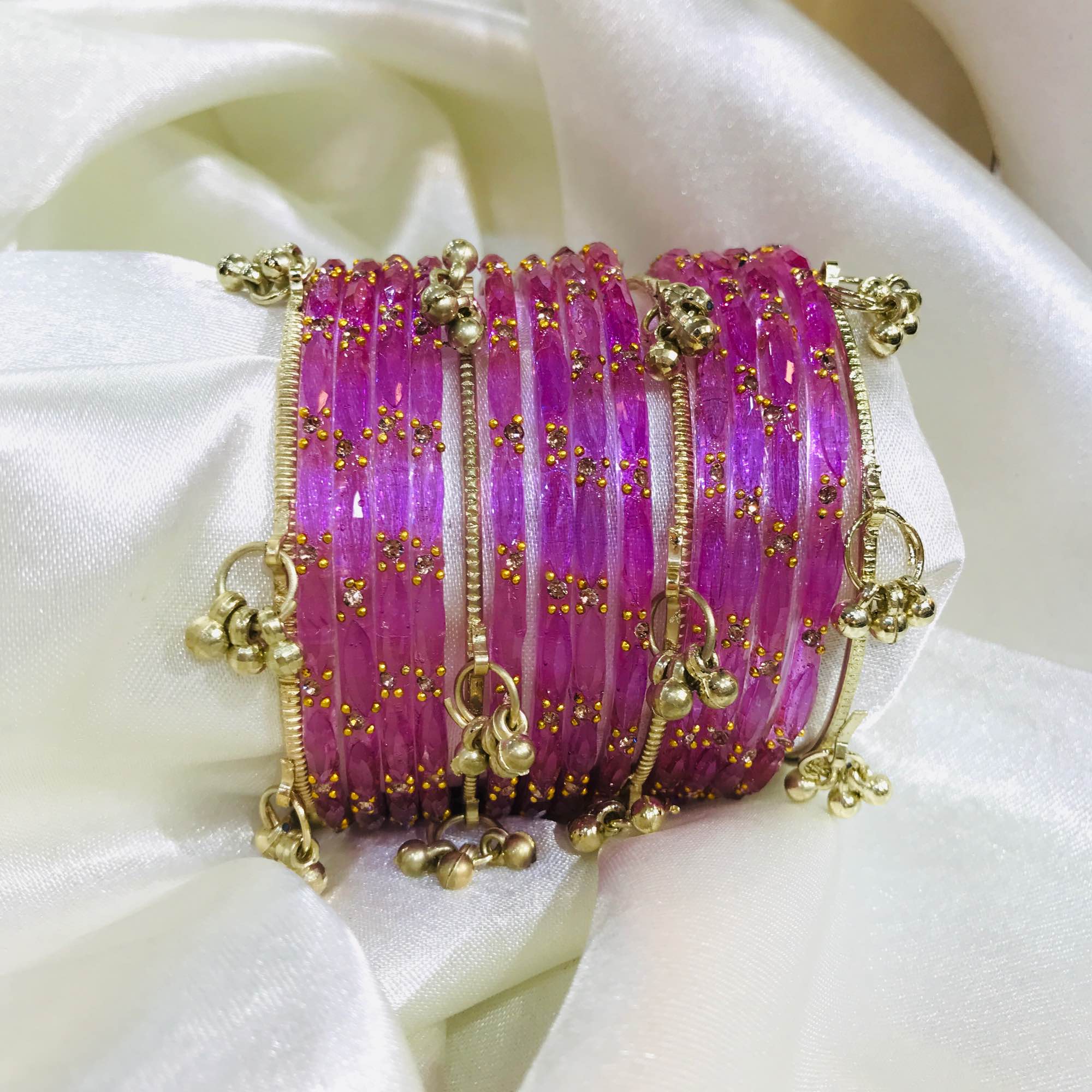 Jewels Of Nepal Purple Glass And Kashmiri Bangle Sets For Women - Image 4