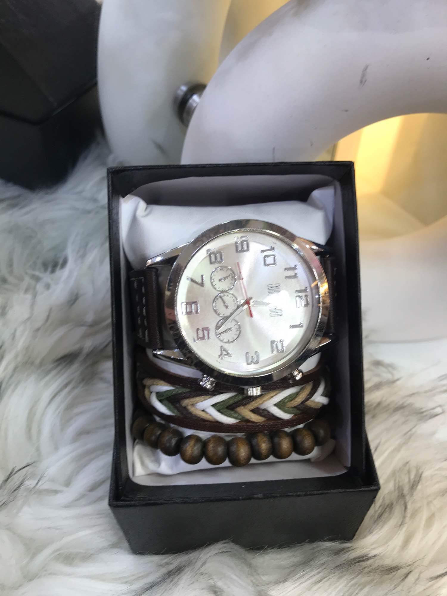 Jewels Of Nepal Brown And Black Watch Set For Men - Image 2