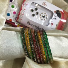Shrawan Gift Bangles / Chura / Churi Green Set