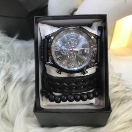 Jewels Of Nepal Brown And Black Watch Set For Men